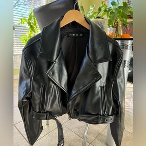 Lioness Black Faux Leather Moto Jacket